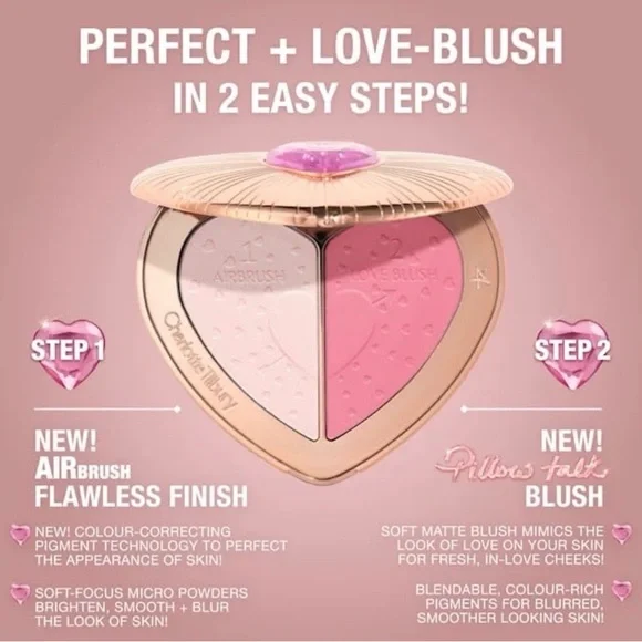 Charlotte, Tilbury, beauty, soulmate’s face, palette PILLOWTALK flawless pink - Picture 5 of 11